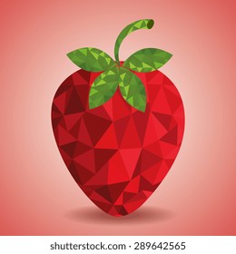 Fruit design over red background, vector illustration.
