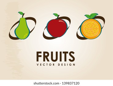 fruit design over vintage background vector illustration