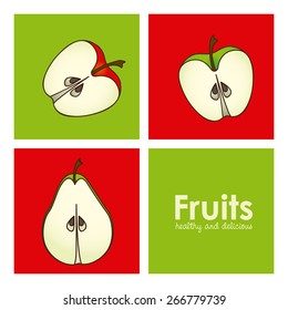 Fruit design over white background, vector illustration