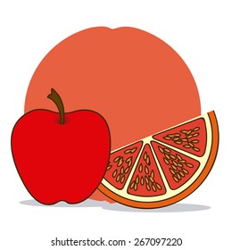 Fruit design over white background, vector illustration