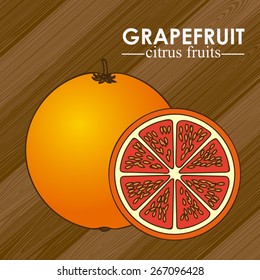 Fruit design over wood background, vector illustration