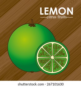 Fruit design over wood background, vector illustration