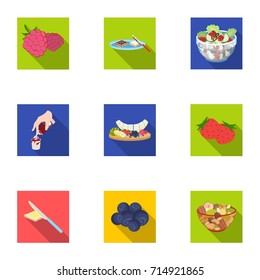 Fruit, dessert, sandwiches and other types of food. Food set collection icons in flat style vector symbol stock illustration web.