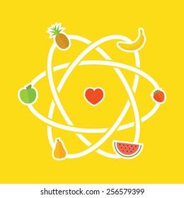 Fruit detox scheme vector illustration