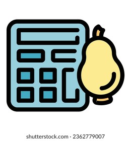 Fruit diet icon outline vector. Run program. Care device color flat