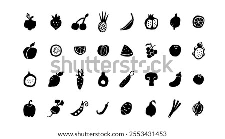 Fruit doodle abstract. Geometry minimalistic organic food, banner in cartoon flat style. Simple shape and figure. Flyer, web poster, natural products. Summer poster. Vector isolated icon illustration