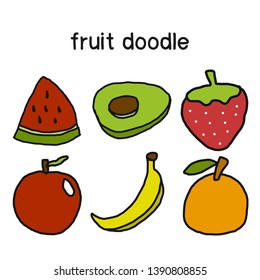 Fruit doodle illustration vectore vintage