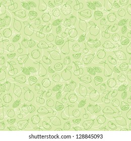 Fruit doodles seamless background