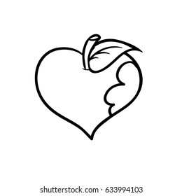 Fruit drawing. Apple. Sketch.