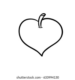 Fruit drawing. Apple. Sketch.