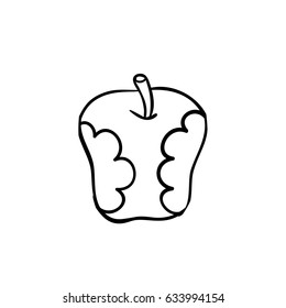 Fruit drawing. Apple. Sketch.