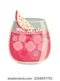 fruit drink of dragon fruit vector isolated
