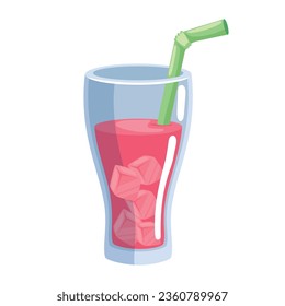 fruit drink and ice icon isolated