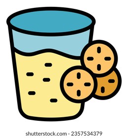 Fruit drink icon outline vector. Vegetable diet. Food fresh color flat