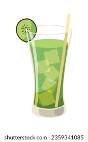fruit drink kiwi icon vector isolated