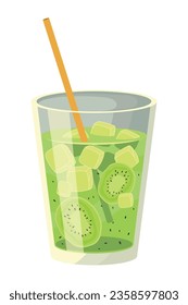 fruit drink of kiwi vector isolated