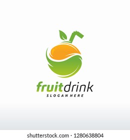 Fruit Drink logo designs concept vector, Juice logo template