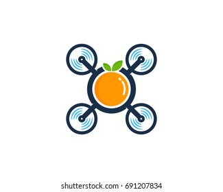 Fruit Drone Icon Logo Design Element