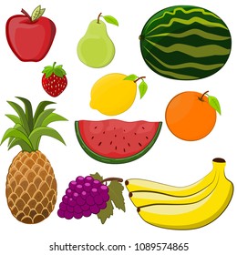 Fruit Ensemble Transparent Vector Illustration