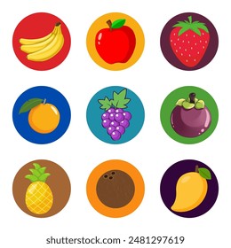 Fruit favicon set vector with eps format.