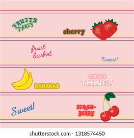 Fruit Feast tee pattern, Illustration Graphic Vector.