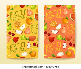 Fruit Festival : Fruit Elements on Banner Template: Vector Illustration