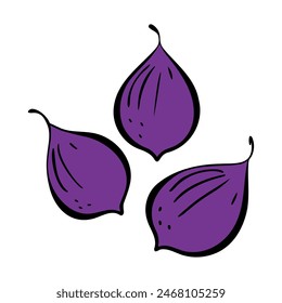Fruchtfigur stilisierte Kontur Doodle Zeichnung, Logo-Ikone, isoliert auf weißem Hintergrund. Vektorillustration