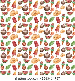 Fruit and fish background style