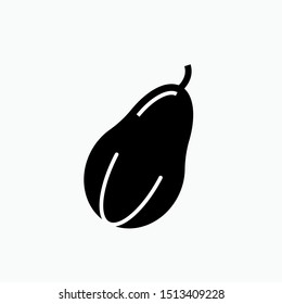 Fruit Flat Icon : Papaya - Vector, Sign and Symbol for Design, Presentation, Website or Apps Elements.
