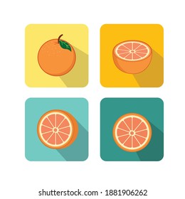 Fruit Flat icon set vector illustration