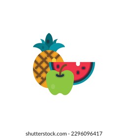 Fruit flat icons. Vector illustration. Isolated icon suitable for web, infographics, interface and apps.
