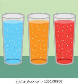 Fruit flavored drinks vector illustration