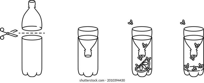Fruit Flies trap  icon , vector