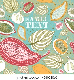 fruit and flower seamless card