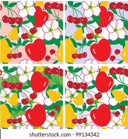 fruit and flower seamless pattern