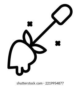Fruit fondue icon outline vector. Cheese fork. Pot cooking