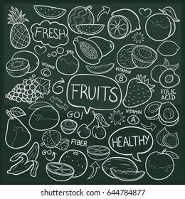 Fruit Food Doodle Icon Chalkboard Sketch