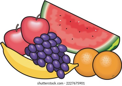 Ilustración de vectores de grupos de alimentos para frutas