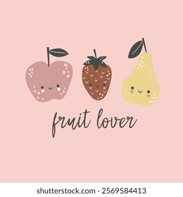 Fruit food illustration design background healthy vector organic fresh summer nature 