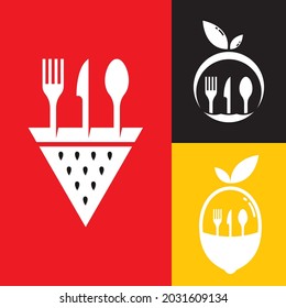 Fruit food vector logo icon set design