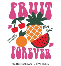 fruit forever girls t shirt desing summer theam