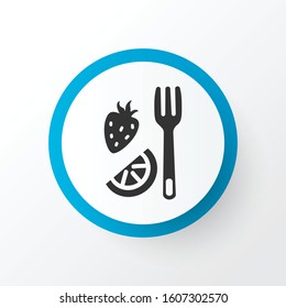 Fruit fork icon symbol. Premium quality isolated silverware element in trendy style.