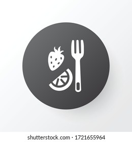 Símbolo de icono de la horquilla de fruta. Elementos de plata aislados de primera calidad en estilo moderno.