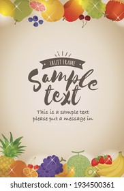 Fruit frame with antique texture