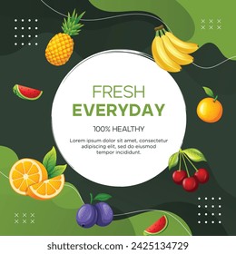 Fruit frame background design for social media post