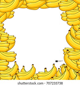 Fruit Frame Pattern Bananas Vector Illustration Stock Vector (Royalty ...