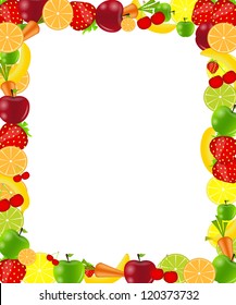 Fruit Frame Vector Illustration Stock Vector (Royalty Free) 120373732 ...