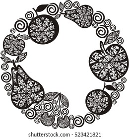 Fruit frame. Vector illustration.