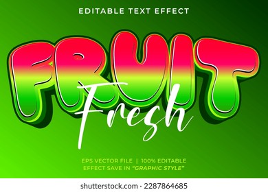 Fruit fresh 3D editable text effect template