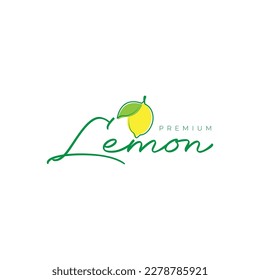 fruit fresh lemon yellow acid food feminine abstract logo design vector